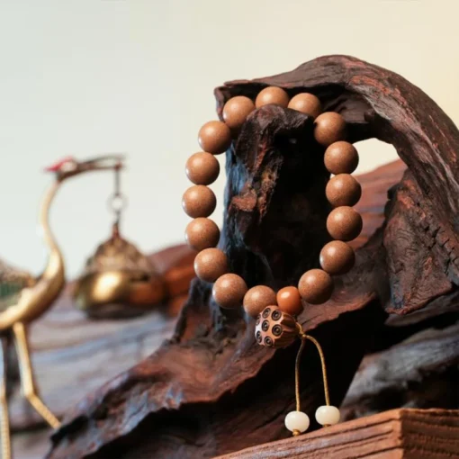 Alternative view of Women’s Lotus Pod Incense Bead Bracelet 10mm (Copy)