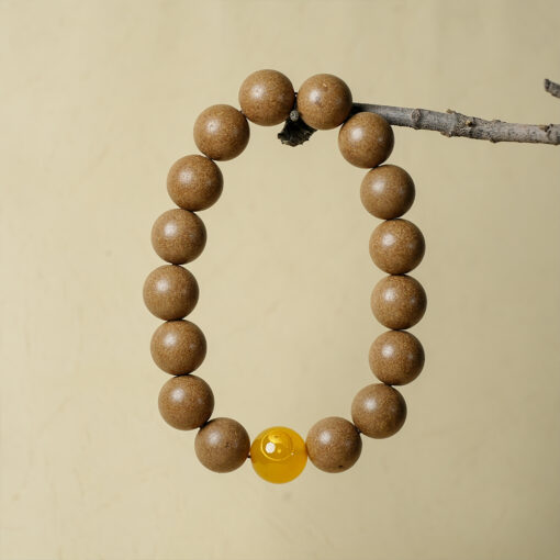 Taoist-Inspired Five Elements Yellow Incense Beads 10mm