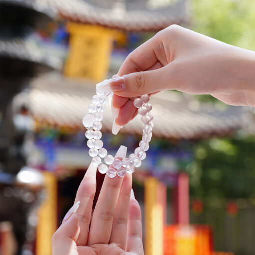 Rose Quartz Double Wrap Bracelet | Charming Soft Style