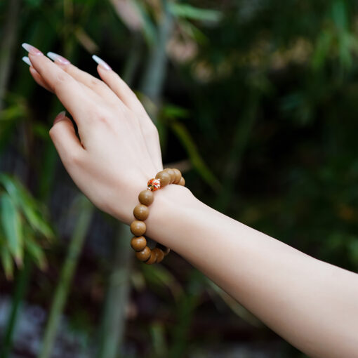 Two-Tone Deer Round Bead Bracelet for Women 10mm