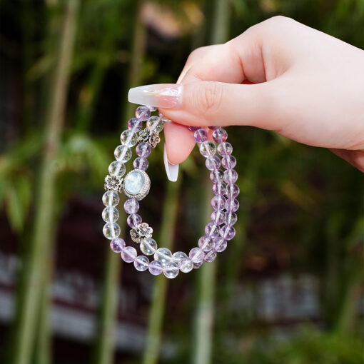 Amethyst, Clear Quartz & Aquamarine Multi-Wrap Bracelet | Luminous Ocean-Inspired Style