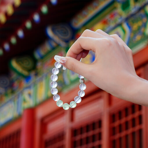 Aquarius Guardian Rose Quartz & Prehnite Bracelet | Clear Thought Crystal Style