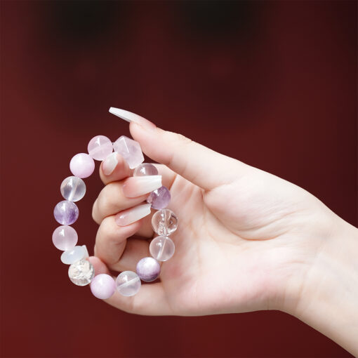 Purple & White Multi-Gem Crystal Bracelet | Clear Thought Crystal Style