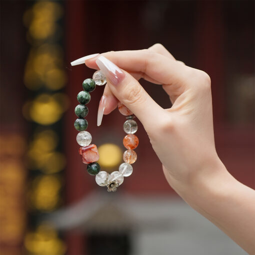 Red & Green Multi-Gem Crystal Bracelet | Spiritual Reflection Crystal Style