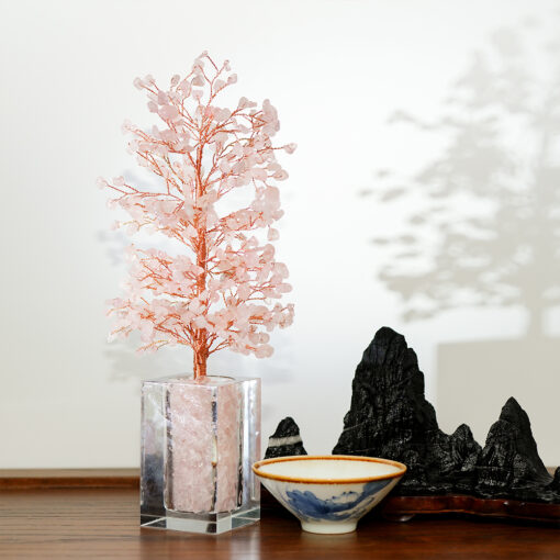 Rose Quartz Crystal Tree | Relationship Harmony Home & Office Decor