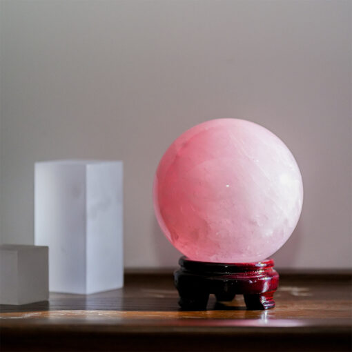 Large Rose Quartz Sphere | Relationship Harmony Home Office Decor