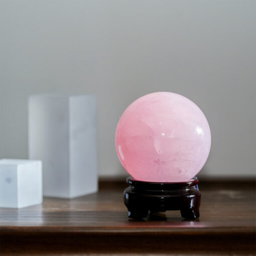 Small Rose Quartz Sphere | Relationship Harmony Desk Decor