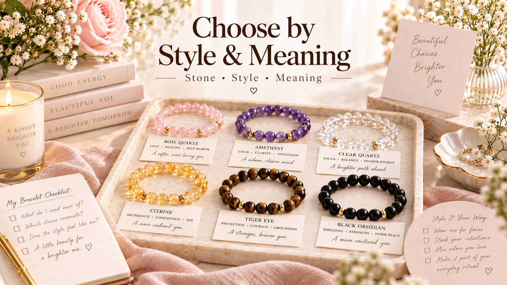 How to choose crystal bracelets for women by stone style and symbolic meaning